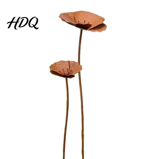 Unique Metal Floral Arrangement 2Pcs Flowers for Outside Decorative Garden Stakes Flower Bed Decor Plant Year-round Decorations Art Outdoor