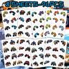 96 Stickers Big Car Tattoo Stickers Car Children Cartoon Party Face Stickers Gifts Premium Stickers