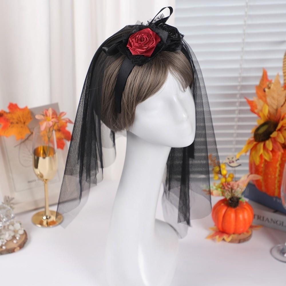 Fashion Gothic Head Veil Breathable Headbands Creative Halloween Hairpin  Cosplay