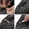 5PCS Detachable Zipper Pull Replacement Zipper Slider Puller Lock for Down Jacket Dress Luggage Bag Metal Zipper Head Repair Kit