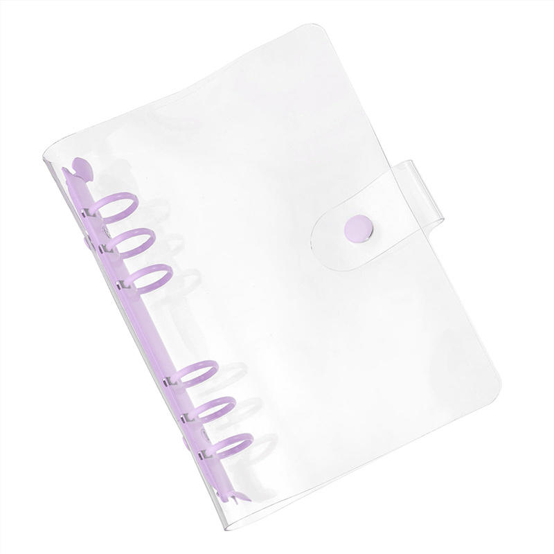 Transparent Loose Leaf Binder Clear Notebook Cover A5 Size PVC Protective Case Practical Travel Student Use Refill Inner Page