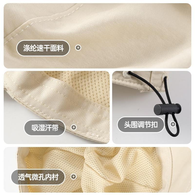 Peaked cap breathable quick drying sun protection sun hat children spring and summer adjustable thin large brim sun hat wind