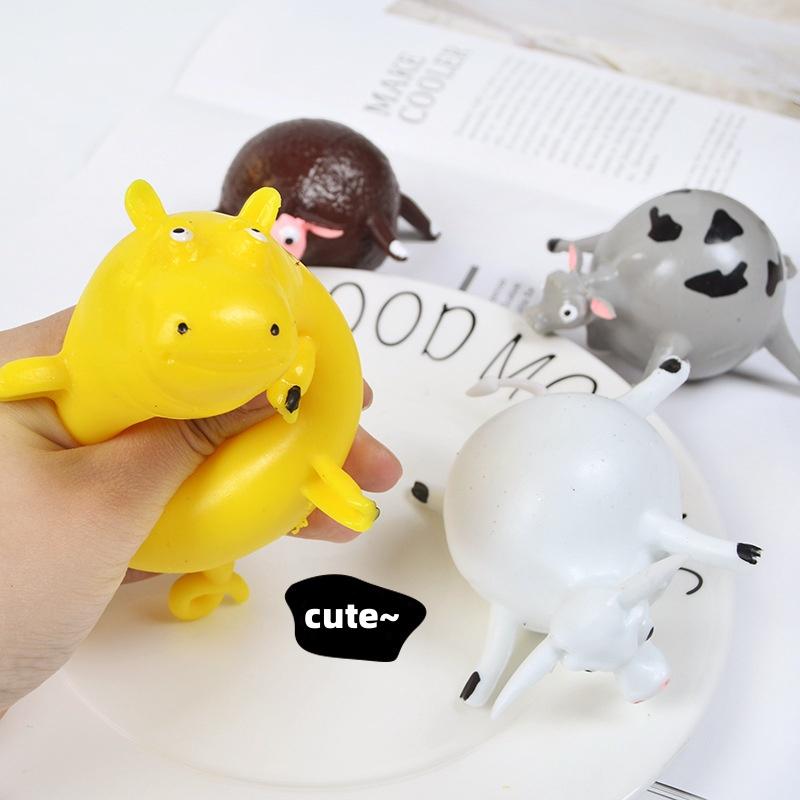 Cartoon Blowing Dinosaur Toy Farm Animals Squeeze Fidget Toys Novelty Blow Up Animal Balloon For Kids Birthday Party Gifts