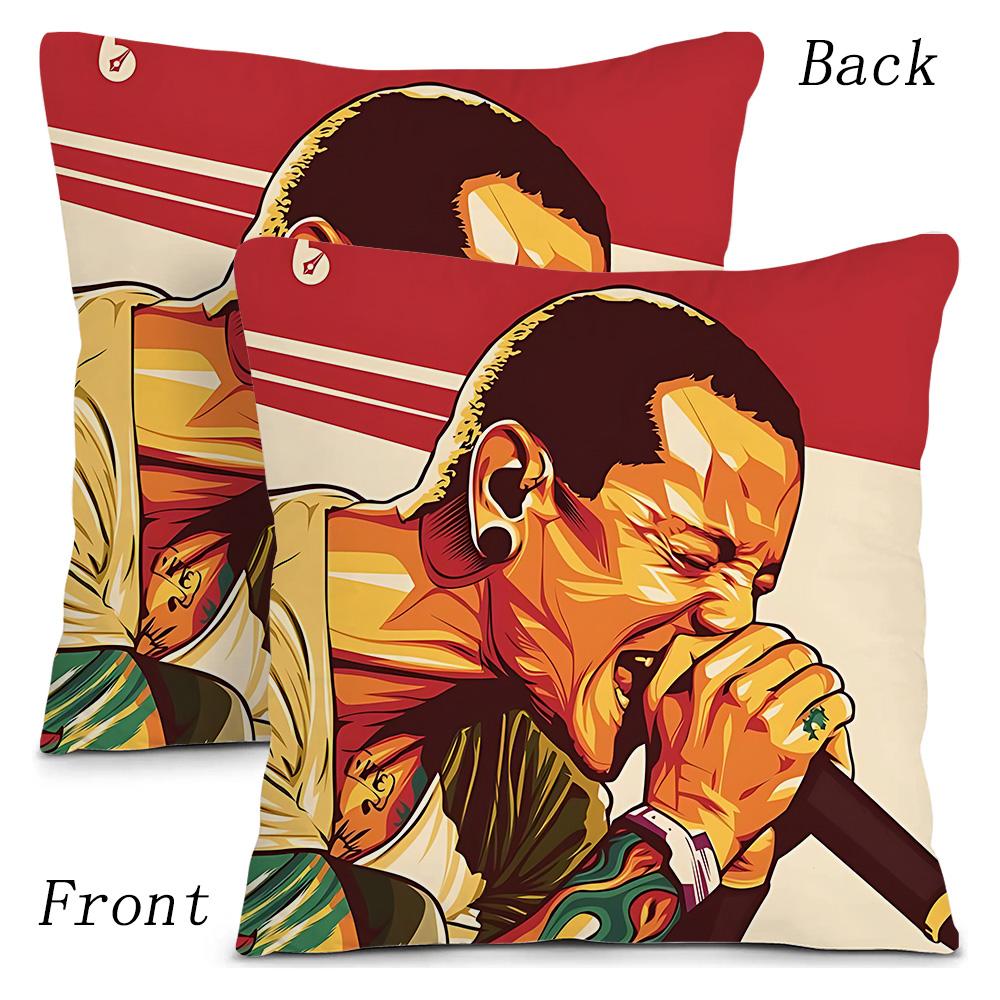 World Famous Rock Band Linkin P-Park Pillow Covers Sofa Decorative Home Double-Sided Printing Short Plush Cute Cushion Cover