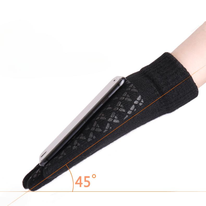 Winter Men's Touchscreen Gloves Oversized Fleece Lined Cold Resistant Warm Knit Gloves Cold Proof Touchscreen Enabled