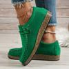 Women's Shoes Retro Suede Casual Shoes Classic Lace-up Loafers Outdoor Non Slip Walking Vulcanize Flats Sneaker