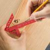 Woodworking Plastic Center Positioning Ruler – Features 45/90 Degree Angle Markings, a Red Square Marking Tool for Measurements