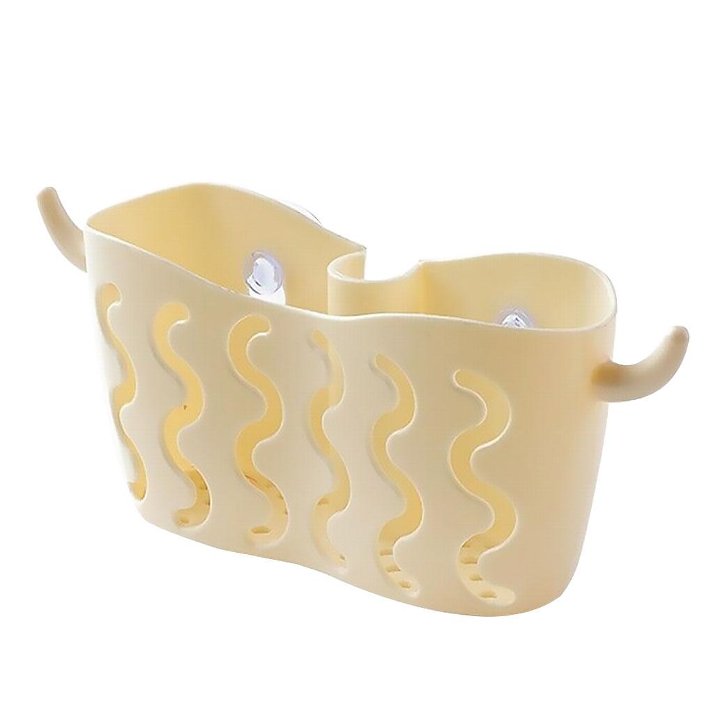 2295 Cesta de armazenamento com ventosa perfurada Cesta de drenagem de esponja de torneira