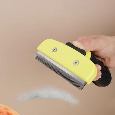 Handheld Pet Hair Cleaning Brushes Non-slip Handle V-shaped Comb Teeth Pet Hair Remover Push To Remove Hair