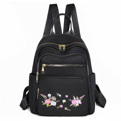Women's Embroidered Flower Backpack Outdoor Travel Backpack Schoolbag