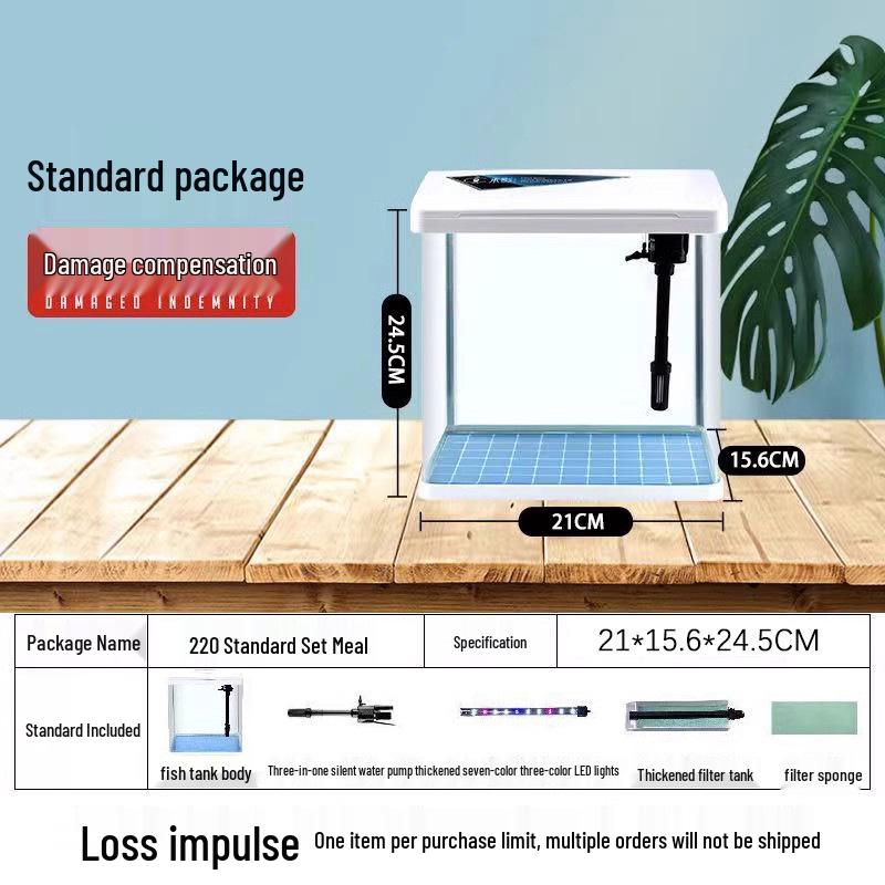 

Compact Living Room Desktop Fish Tank with Silent Oxygenation and No Water Change Needed