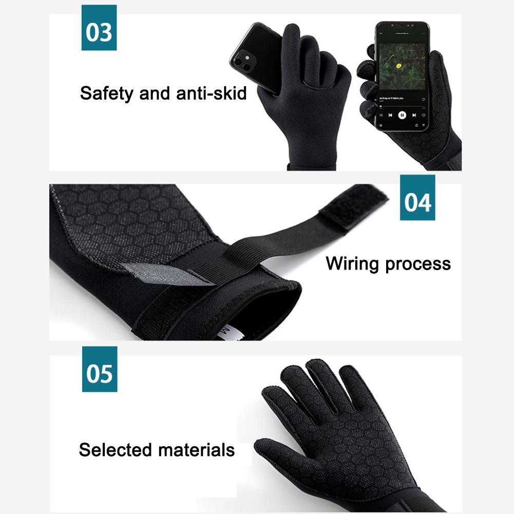 Neoprene Spearfishing Gloves Portable Scuba Snorkeling Gloves Lightweight Elastic Anti-scratch Comfortable Outdoor Accessories