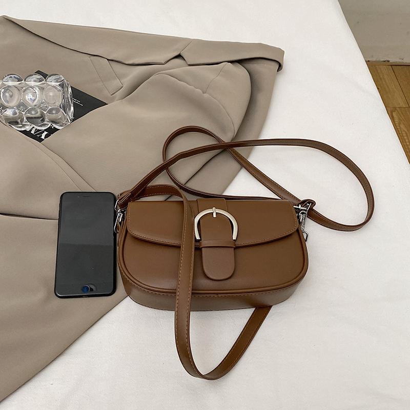 2025 New Design Fashion Retro Female Underarm Bag PU Leather Designer Flap Small Crossbody Messenger Bag Girls Cellphone Purse