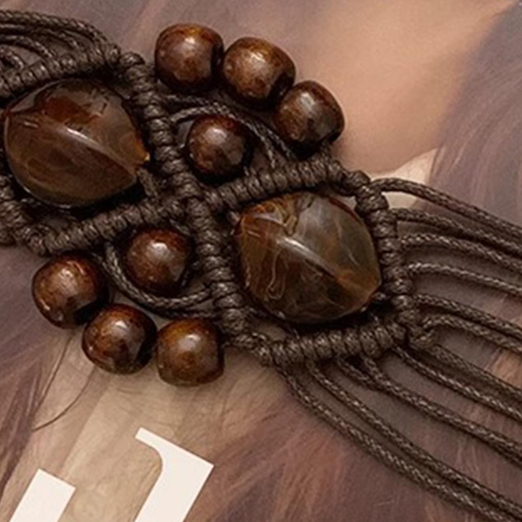 Women Decorative Wax Rope Belt Bohemian Fringed Belt Dress Accessories Waist Rope Ethnic Waistband Female Waist Ornament