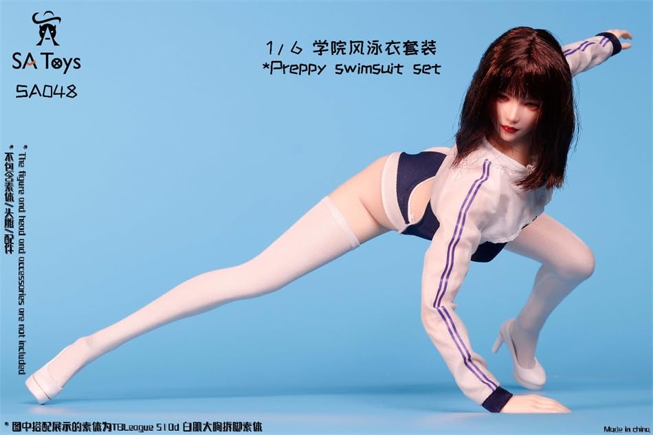 Hobby Toys [TOYBARJAPAN] figura w skali 1/6 kompatybilna z korpusem TBLeague SA Toys SA048 Zestaw preppy kostium kąpielowy Piękna uczennica w stylu gimnastycznym