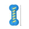 Durable Rubber Bone Dog Chew Toy, Interactive Squeaky Pet Teething Toy for Medium Large Dogs, Non-Toxic Bouncy Training Toy