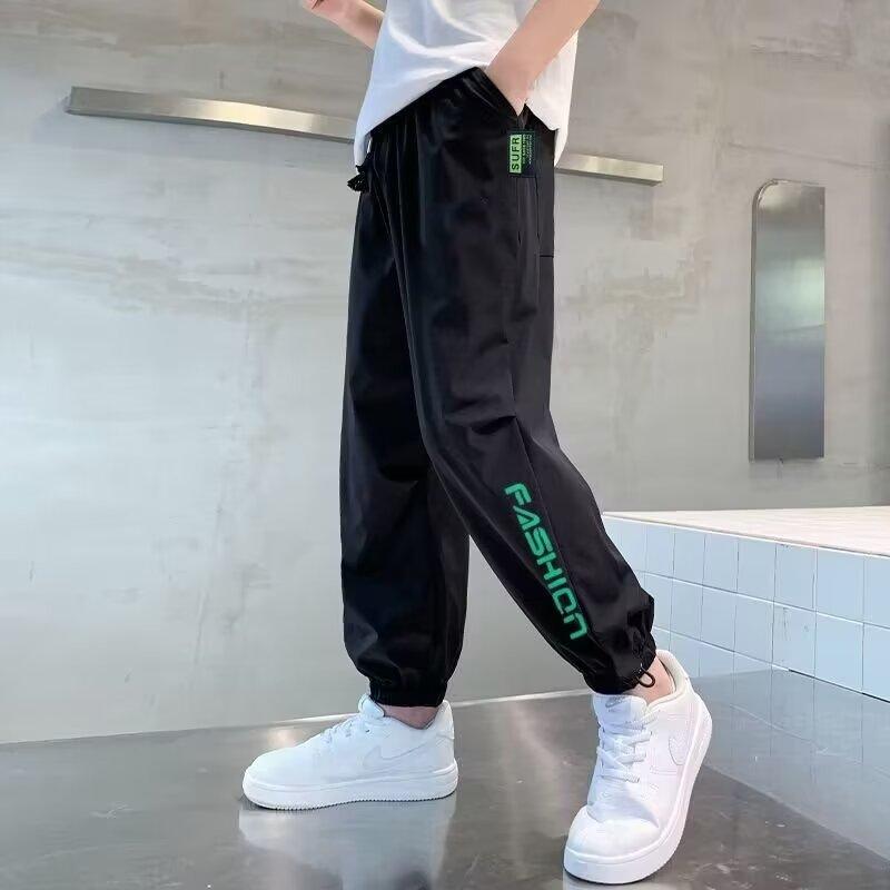 Boys  Summer Clothing Pants Mosquito-Repellent Pants 2026 New Children s Summer Thin Sports Pants for Big Kids Trendy Summer Style 120 чёрный