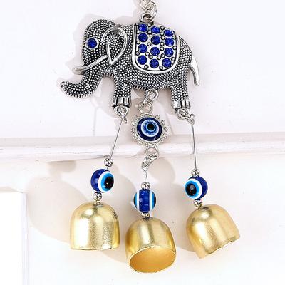 1 Stück Türkisch Blau Böser Blick mit Glückselefanten-Amulett, Hängeornament für Zuhause und Büro zum Schutz und Segnen