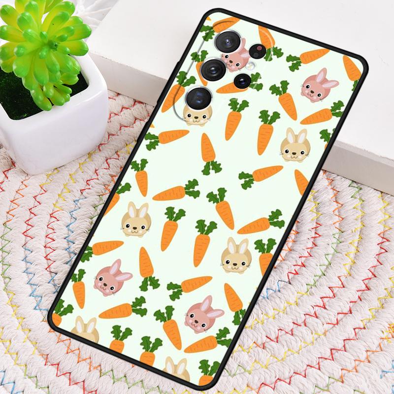 Cute Cartoon Carrot Pattern Phone Case for Samsung Galaxy Note 10 Pro S26 Ultra S23 S24 FE S25 S21 S22 PLUS Shockproof Cove