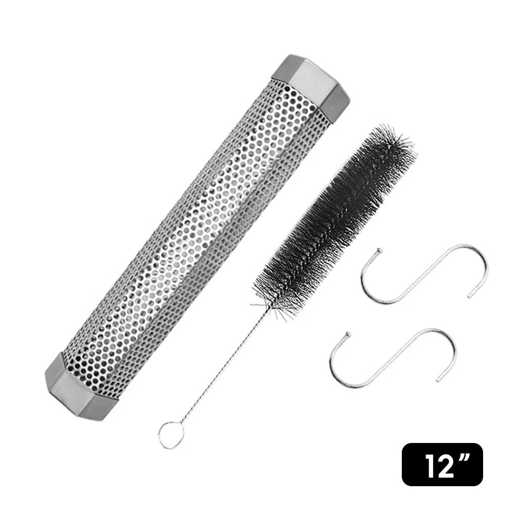 Pellet Smoker Rohr, 12 Zoll Edelstahl Holzpellets Rauchgenerator für Heiß- oder Kaltrauchfunktion Funktioniert mit BBQ Grill Smokern