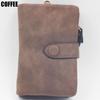 Cartera de mujer de cuero nobuk, billeteras cortas para mujer, tarjetero múltiple de 3 pliegues, billeteras de alta calidad para mujer, funda para monedero