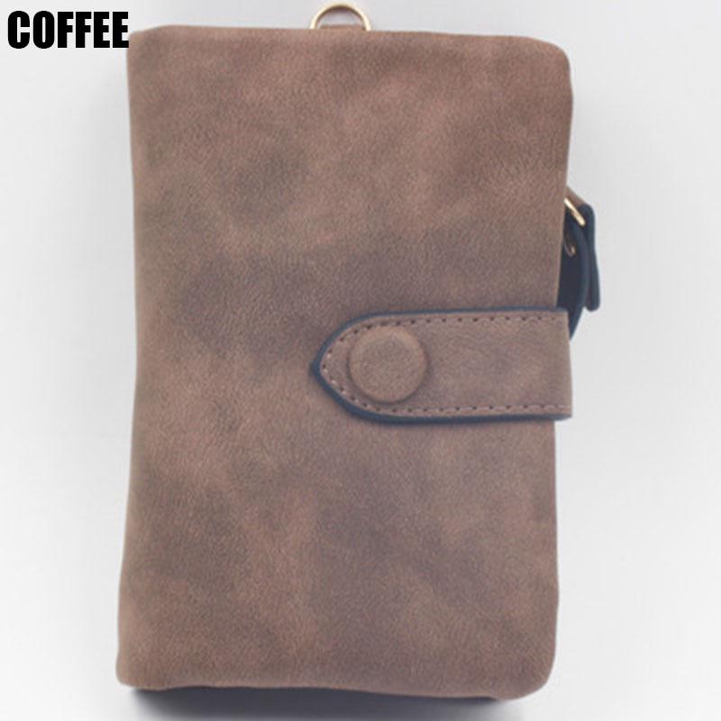 Cartera de mujer de cuero nobuk, billeteras cortas para mujer, tarjetero múltiple de 3 pliegues, billeteras de alta calidad para mujer, funda para monedero