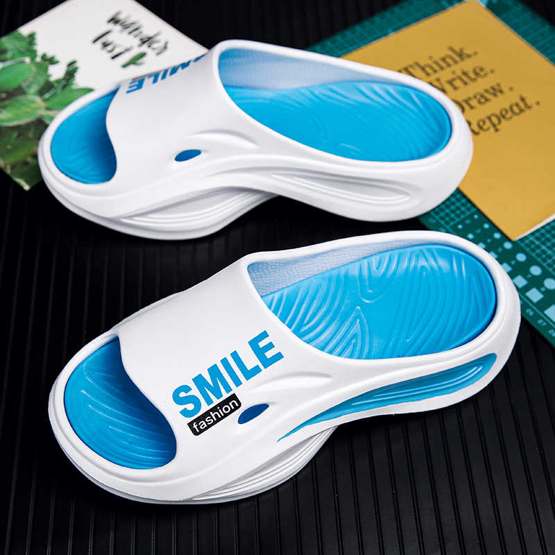 Fashion Sumer Light Weight Big Size Men's Slippers Black White Sneakers Shoes Rubber Sandals Man Sports On Sale Classic