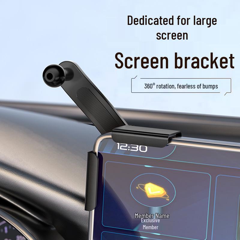 Universal Car Phone Holder with 90° Adjustable Telescopic Arm for Dashboard - Fits Straight and Curved Screens.