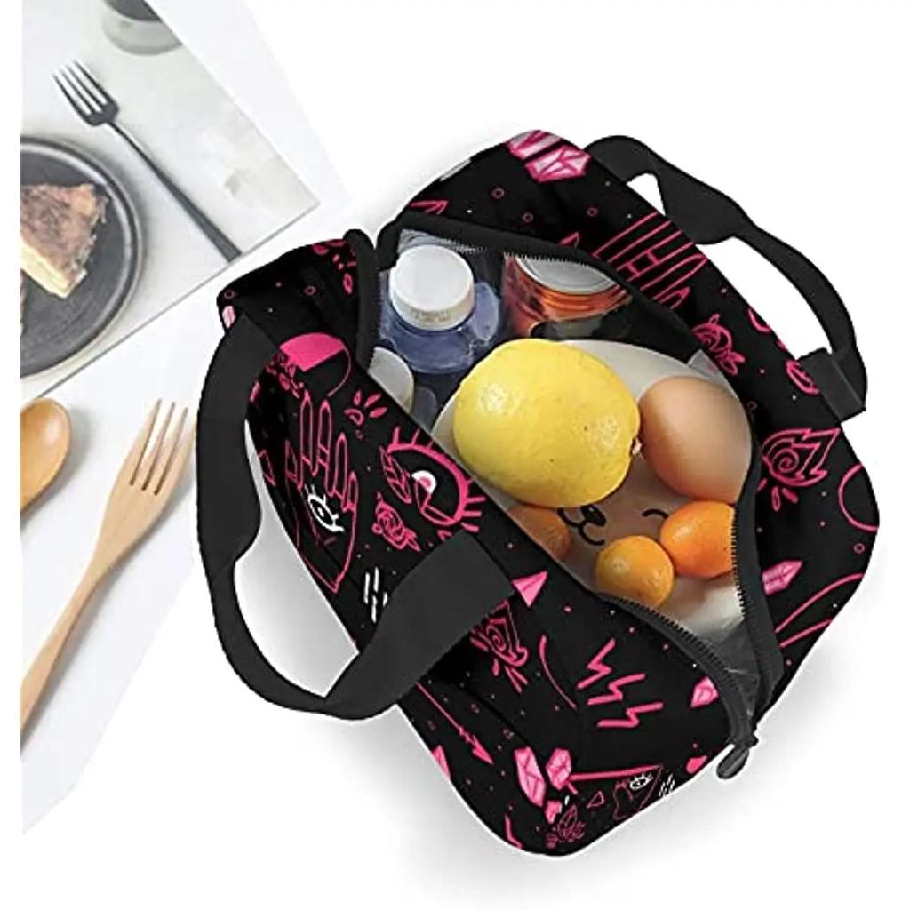 Eyes Insulated Lunch Bag Reusable Lunch Box Cooler Adults Tote Bag for Boys Girls Men Women School Work Office Organizer