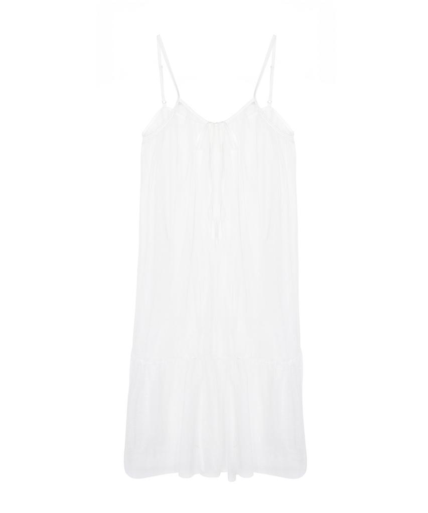 Nigaennikol Dots See-Through Layered Fill Dress_Ivory