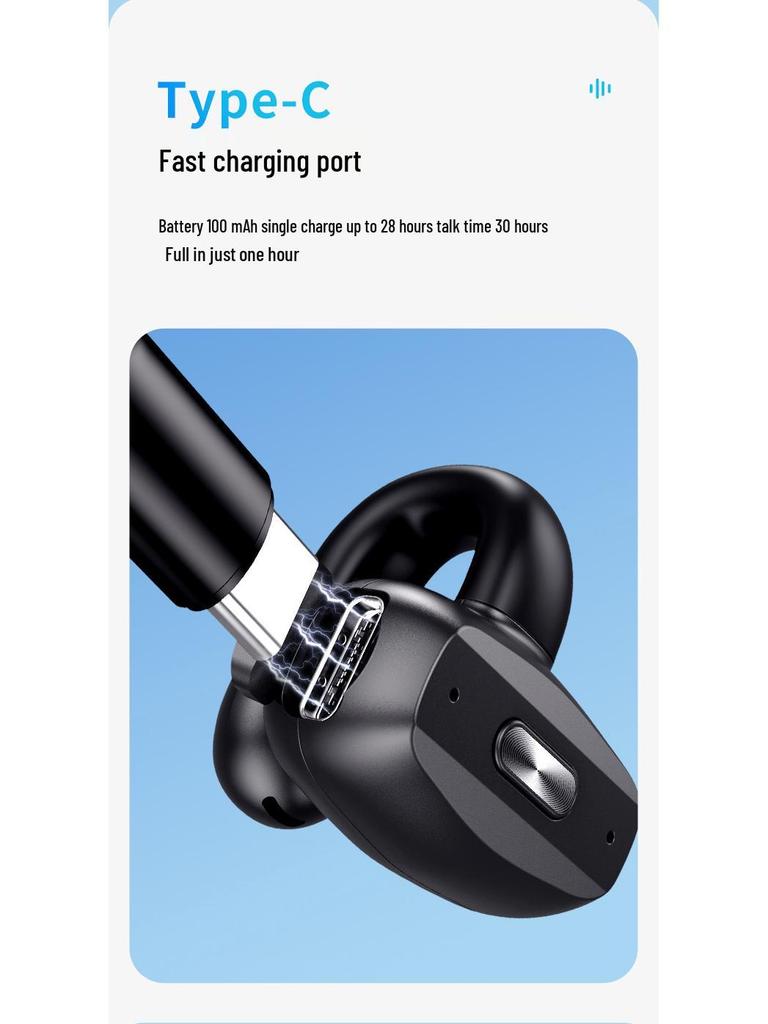 V90 Bluetooth Bone Conduction Wireless Sports Earbuds Compatible with Apple
