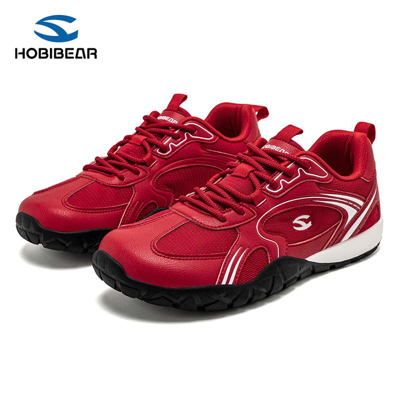 HOBIBEAR Damen Schnür-Barfuß-Sneaker | Breite Zehenbox & Zero-Drop-Technologie | Laufen, Sport, Fitnessstudio und Alltag Grau