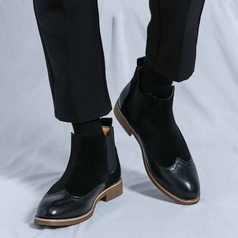 Men's English style Chelsea shoes business shoes fashionable and versatile men's formal shoes men's work and attendance shoes