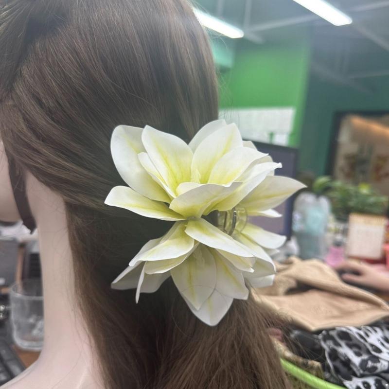 Bright Yellow Floral Hair Hairpin Light Polymer Barrettes for Women Beach Vacation Type Spring Accessories