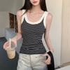 7 striped suspenders, slim-fitting and thin t-shirt, skin-friendly, versatile, sleeveless, summer outer cotton vest, trendy and comfortable