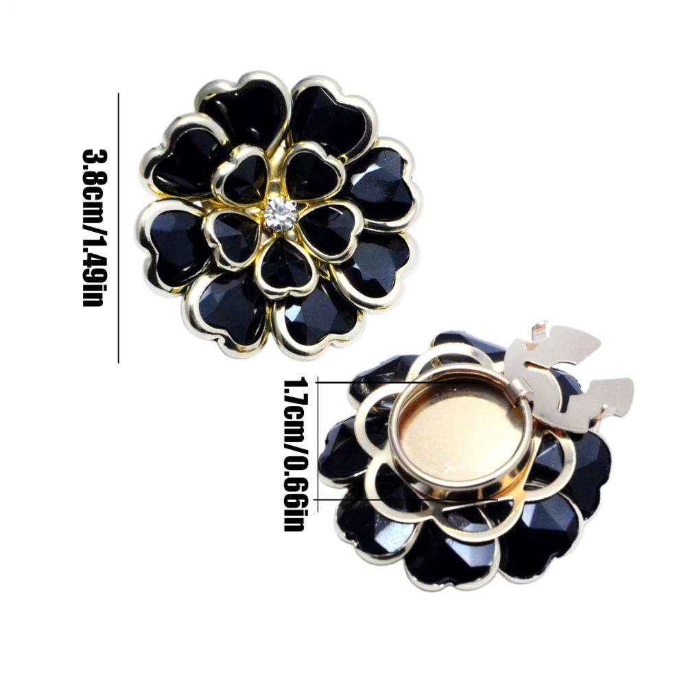 Women Flower Button Covers Fancy Decorative Metal Flower Shaped DIY Women Blouses Cuff Link Button Cover for Grandma Women Wife
