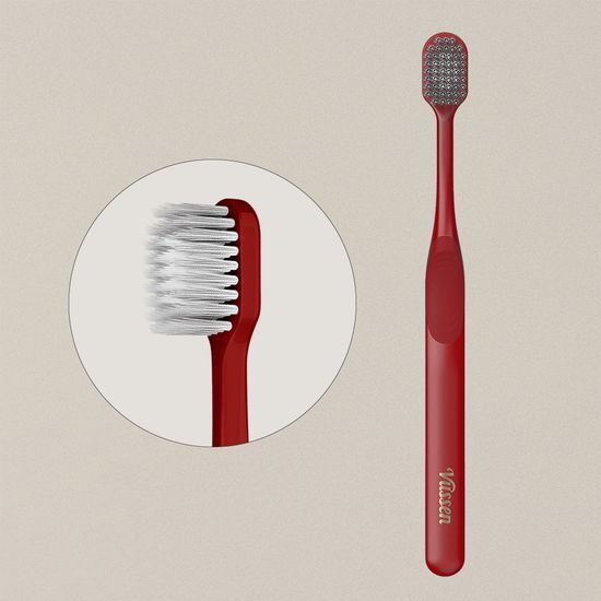 VUSSEN Double Wide Toothbrush (Red)