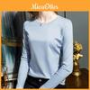 Silk Cotton T Shirt For Women With V Neck And Spliced Design For Casual Wear