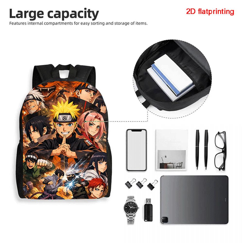 2Pcs Set Kids Backpack With Pencil Bag, Cartoon NARUTO School Bag For Boys Girls Aged 6-10, Durable Lightweight School Backpack.