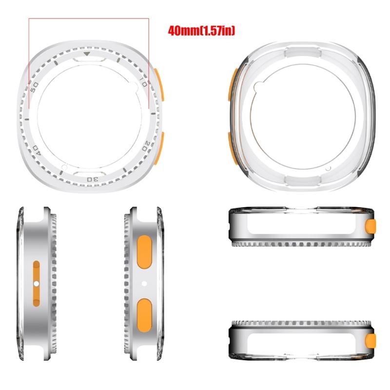 Ergonomic Stylish Metal Frame Cover Scratch Resistant Housing Protective Shell For Watch 8 40mm/44mm Modern Appearance
