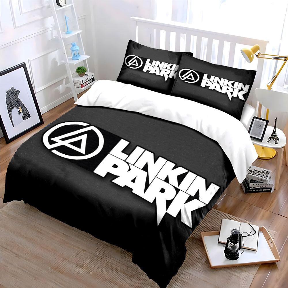 "Linkin Park logo text." Bedding sets Duvet cover sets Duvet covers Pillowcases(1 * Duvet Cover 2 * Pillowcases without duvet insert)