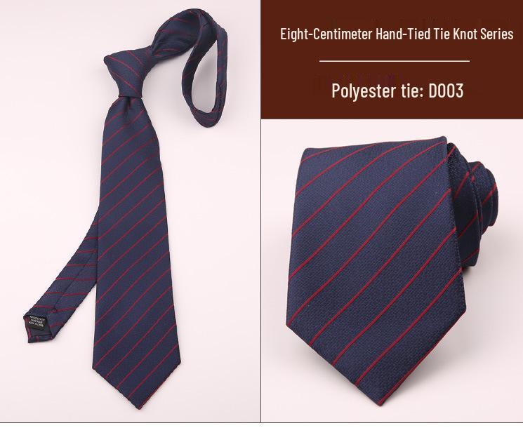 8cm Men's Formal Striped Plaid Tie for Business, Wedding, or Professional Wear - Black or Red, Korean Style