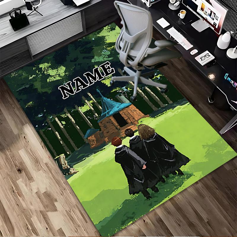 Custom Name Wolf Living Room Non-Slip Area Rug Soft Carpet for Bedroom Kids Playroom Sofa Office Home Decor Doormat