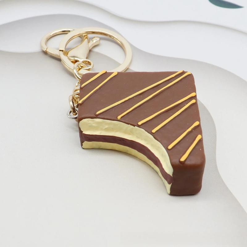1Pcs Cute Ice Cream Keychain Mini Simulation Chocolate Pendant Versatile Bag Charm For Daily Decoration