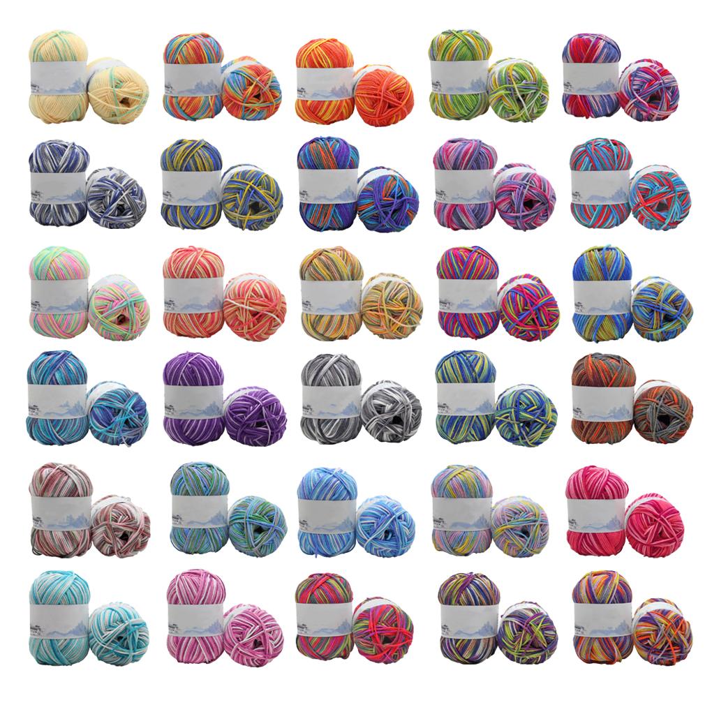 Crochet Yarn Multi-Colored Sweater Scarf Gloves Baby Garment Bundle Accessories DIY Gifts Comfortable Skeins Set Threads 4-Ply