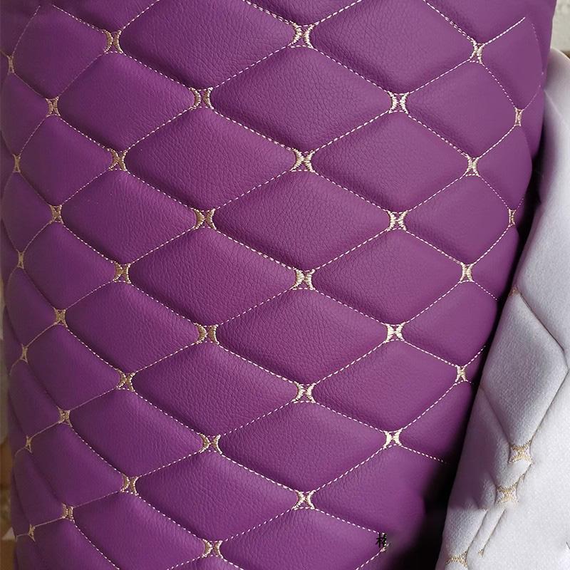 100x155cm Tessuto Trapuntato Ecopelle Ricamo Tessuto per Rivestimenti Tetto Auto Comodino Pelle Porta Spugna Bordatura Decorazione