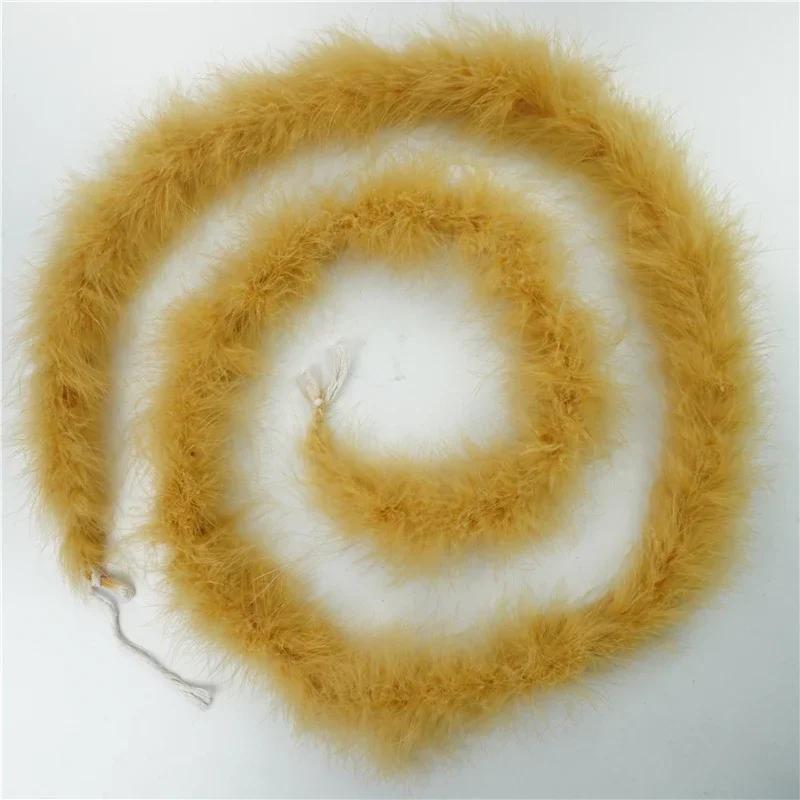 2Meters Black Fluffy Turkey Marabou Feather Boa 18-20g Shawl Wedding Skirt Fringe Trim Feathers On Tape for Clothes Decoration