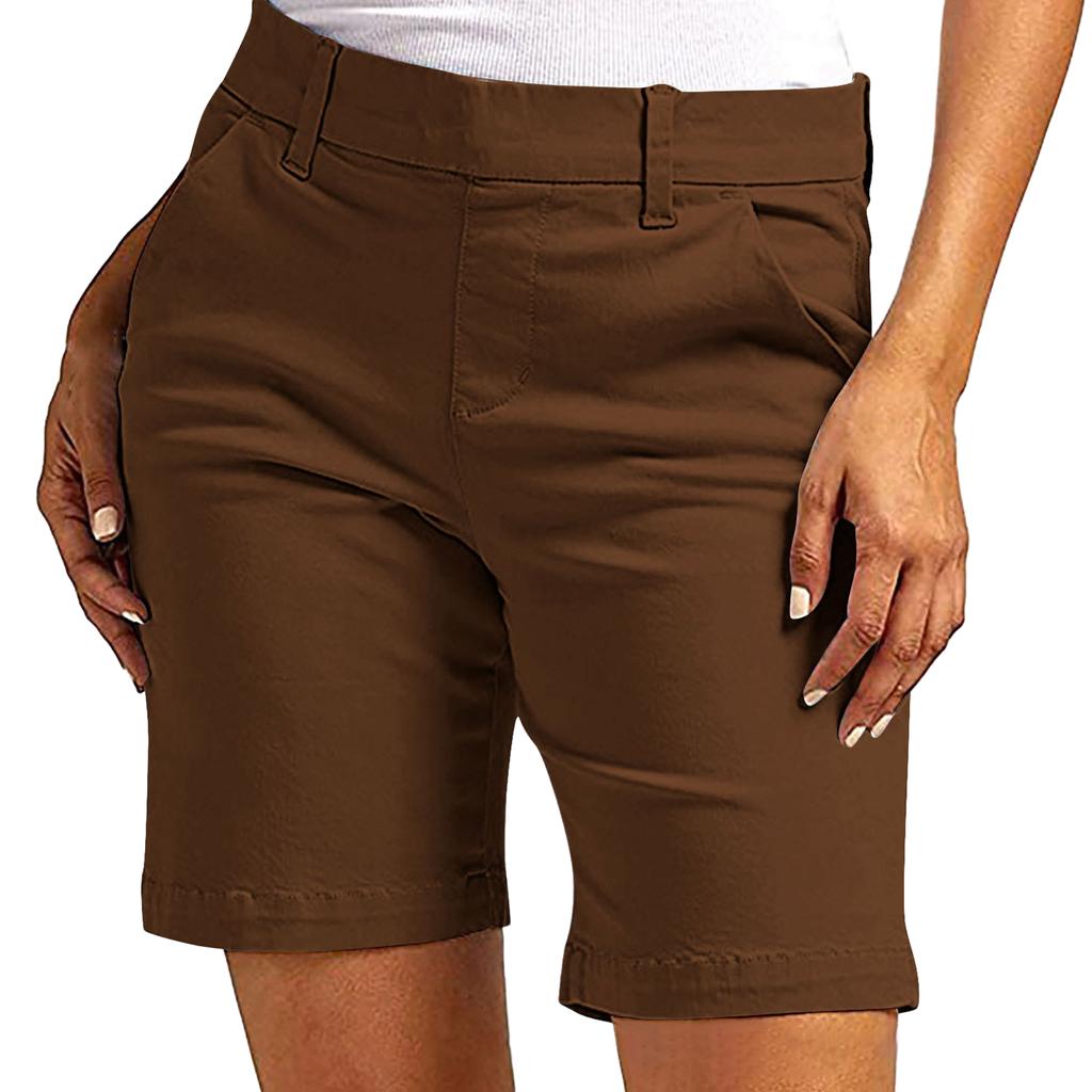 Women's Casual Stretch Shorts with Pockets Comfortable Summer Wear for Everyday Activities