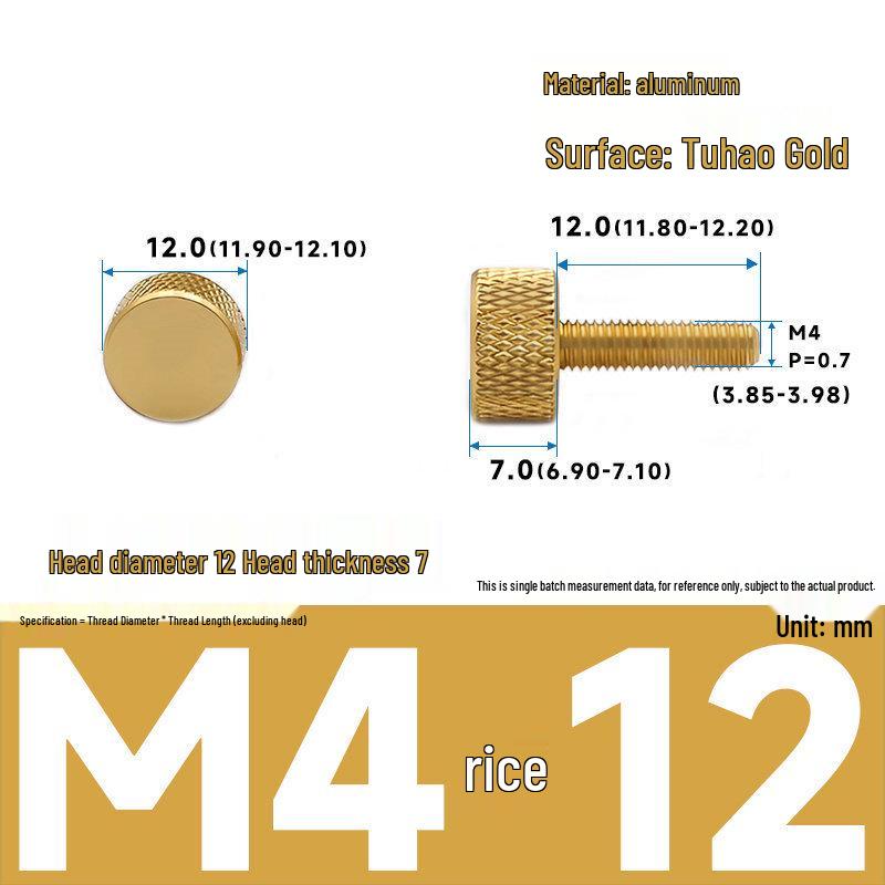 Barevné hliníkové šrouby s ručním utahováním pro úpravu počítačové skříně - velikosti M3/M4/M5, 16*5/6-10/20