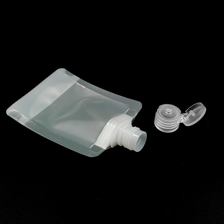 10pcs 30/50/100ml Transparent Clamshell Packaging Bag Plastic Stand Up Spout Pouch Portable Travel Fluid Makeup Packing Bag